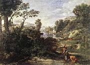 POUSSIN, Nicolas Landscape with Diogenes af oil